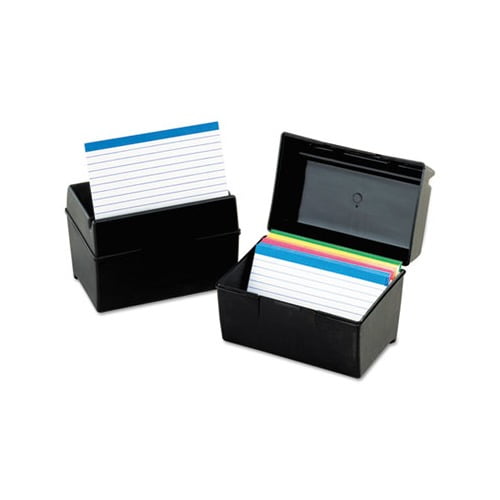 Plastic Index Card File 400 Capacity 6 1 2w X 4 7 8d Black Walmart
