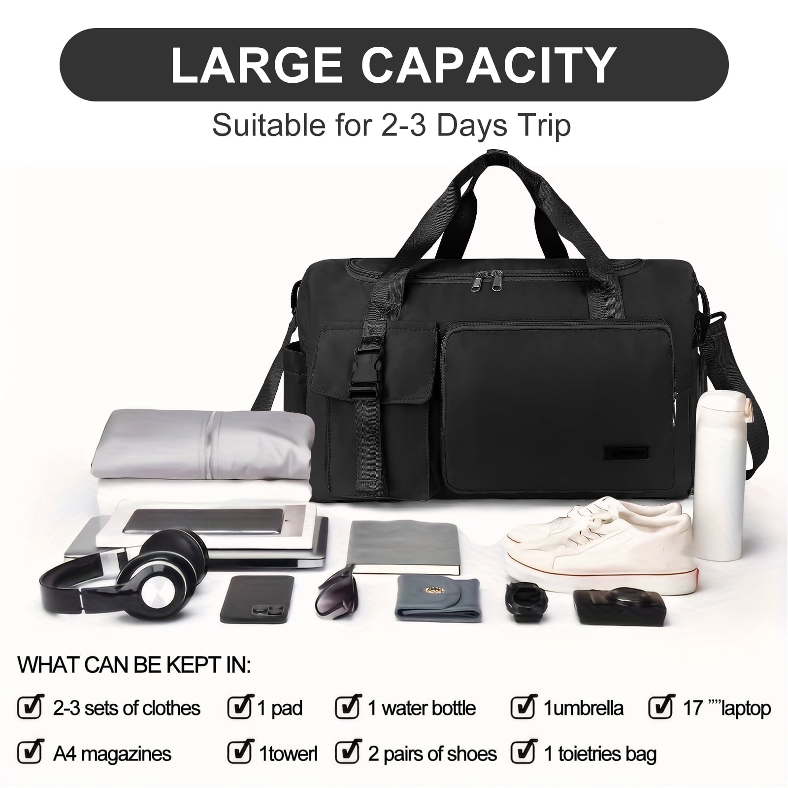 Gynky Duffel Bag 4 in 1 Travel Backpack Duffle Bag Weekender Bags for Women Gym Bag with Shoe and Wet Compartment Carry On Dance Bag