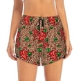 thumbnail image 2 of Balery Rose Mix Leopard 1 Pantalones cortos deportivos para mujer con forro y dos bolsillos, elásticos, para entrenamiento, gimnasio, yoga-Small, 2 of 7
