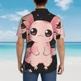 thumbnail image 4 of Rateoe Cute Axolotl Sakura Blossoms B Pattern Men’s Hawaiian Shirt – Short Sleeve Button-Down Tropical Beach Shirt, Lightweight & Breathable Casual Aloha Shirt with Pocket,, 4 of 7
