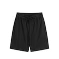 thumbnail image 2 of Homenesgenics Mens Shorts Athletic Men's Solid-Color Shorts: Relaxed Fit, Sporty Style, Drawstring, Ribbed Waistband, Pockets Black XXXL, 2 of 9