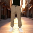 thumbnail image 3 of LIIPEE Boys Pants Casual Solid Color Durable Joggers With Zipper Ankle Length Loose Fit Sports Trousers Soft For Comfortable Play Wear Pants,Khaki,15-16 Years, 3 of 6