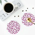 thumbnail image 4 of Pofeuu Orchids Flowers Print Coasters for Drinks, 4Pack PU Leather Coasters, Bar Drink Coasters for Tabletop Protection, Furniture from Damage-Octagon, 4 of 6