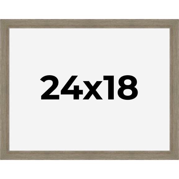 24x18 Frame Gray Barnwood Rustic Solid Wood Picture Frame | 1.5 Inch Moulding Width | Includes UV