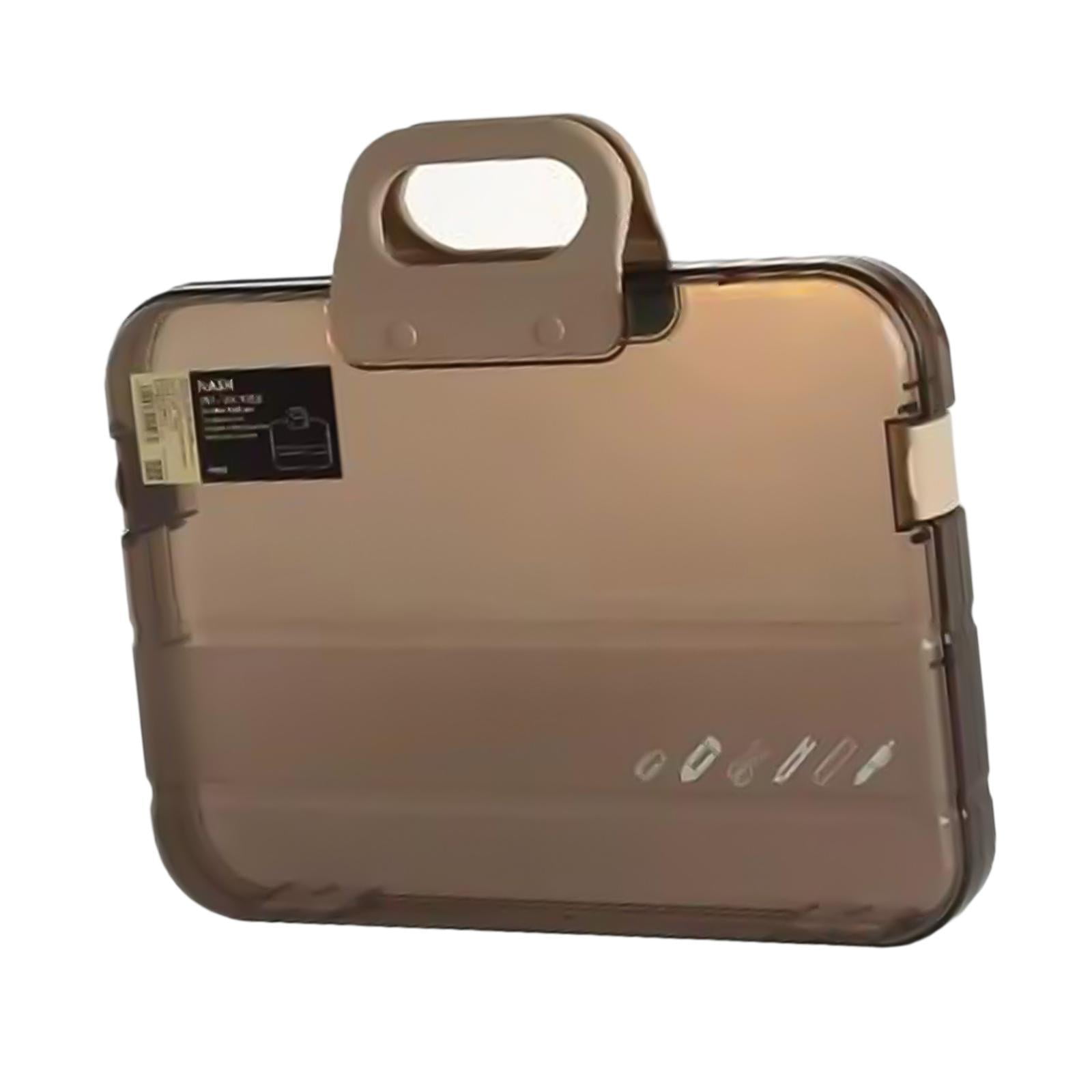 MAGIDEAL Portable files Organizer A4 Document Box Multipurpose Accessories with Snaps Brown