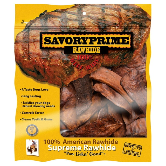 SAVORY PRIME Croustilles de Cuir Brut Bœuf 1# (Lot de 1)