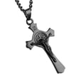 thumbnail image 3 of HZMAN Stainless Steel Saint St St. Benedict Crucifix Cross Pendants Necklace INRI (Black), 3 of 7