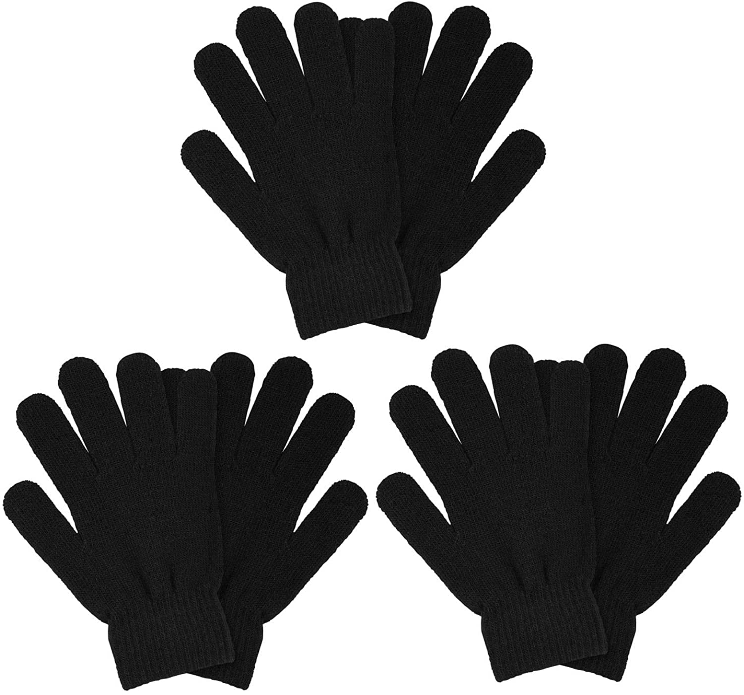 Mens Magic Gloves Winter ADULTS Ladies Soft Womens Stretch Black One Size Warm