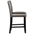 thumbnail image 3 of Linon Vega Full Back Wood Counter Stool, 24" Seat Height, Black Finish with Pewter Fabric, 3 of 10