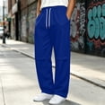 thumbnail image 3 of Iyufng Mens Knee Pleated Loose Wide Leg Casual Track Pants Drawstring Elastic Waist with Side Pockets, 3 of 9