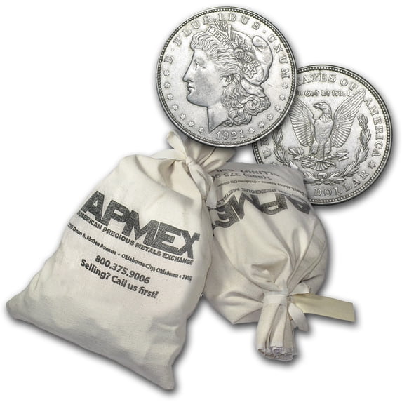 1921 P, D, or S Mint Morgan Dollars 1000-Coin Bag VG-XF