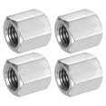 thumbnail image 1 of Uxcell 4-Pack Tuercas de Acoplamiento Hexagonales M12-1.75 para Máquina, Acero Inoxidable 304, Longitud de 20mm, 1 of 6