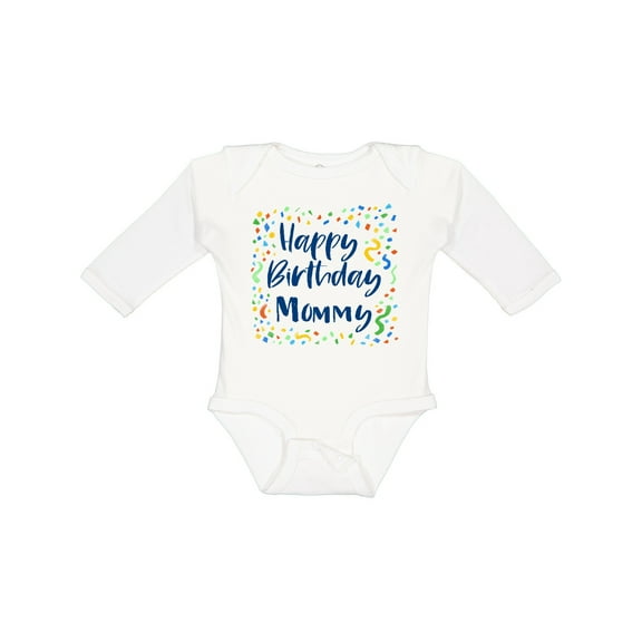 Inktastic Happy Birthday Mommy Boys or Girls Long Sleeve Baby Bodysuit