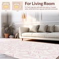 thumbnail image 2 of ODIKA 4x6 Machine Washable Non-Slip Area Rug, Flowing Currency Motif Abstract with Swirling Design High Traffic Rug, Pink, 489786, 2 of 7