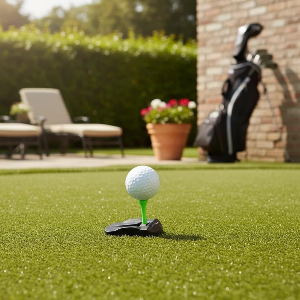 Turf Base V3 - Hinged Turf Tee for Artificial Turf - Includes Pre-Cut Tee Variety Packs & Golf Tee Holder, Unbreakable Golf Simulator Tees, for Outdoor Indoor Winter Turf and Driving Range (4pcs)