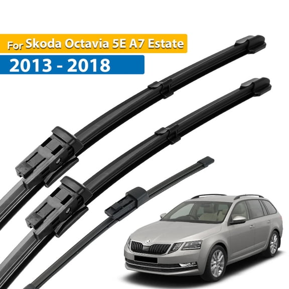 Wiper Front & Rear Wiper Blades Set For Skoda Octavia 5E A7 Estate 2013 - 2018 Windscreen Windshield Window 24"19"14"