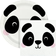 Panda Party Paper Dessert Kit for 24 Guests