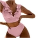 thumbnail image 1 of MKLEKYY Trajes De Baño Hombre Natacion New Multicolor Ruffled V Neck Split Swimsuit High Waist Split Bikini Women'S, 1 of 4
