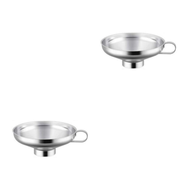 Matsuzay Embudo de polvo Filtro de metal Gadget de cocina de acero inoxidable Embudos de cuello ancho Grande 2Conjunto