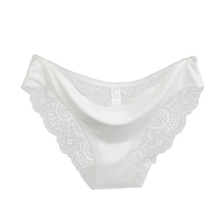 Pavied Panties for Women Seamless Underwear Women lace Panties Seamless Cotton Panty Hollow briefs Underwear White/XL Lace Underwear Cotton Underwear White XL