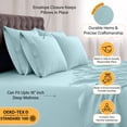 thumbnail image 5 of Lux Decor Collection King Bed Sheets - 16 Inch Deep Pocket 6 Piece Microfiber Bedding Sheets & Pillowcase Sets - Blue, 5 of 11