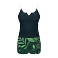 thumbnail image 5 of pstuiky Swimsuit for Women Solid Color Crew Neck Plus Size Adaptable Two Piece Bathing Suits Swim Suit Women Sling Two-Piece Sets Chest Support with Boy Shorts Swimming Suits, 5 of 6