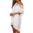 thumbnail image 4 of facefd Robe de Plage Dentelle Crochet Creux Couverture Maillot de Bain Femme, Blanc Blanc, 4 of 5
