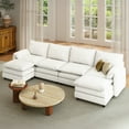 thumbnail image 2 of Dextrus Sectional Sofa with Ottoman, 142" U Shape Modern 6 Seat Cloud Couch with Pillow-Armrest, Beige, 2 of 10