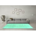 thumbnail image 3 of Ahgly Company Indoor Rectangle Abstract Turquoise Blue Modern Area Rugs, 7' x 9', 3 of 4
