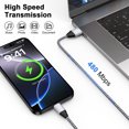 thumbnail image 2 of Type C Cable, USB C Cables Cord 6FT Hootek 4 Pack Type C Charging Cable USB Cable USB C to USB A Cord Android Cables Type C Charging Cords Phone Cables Fast charging cable for Samsung, White+Blue, 2 of 7