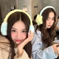 thumbnail image 4 of Y2K Star Plush Earmuffs Outdoor Cycling Ear Protection Colour Blocking Ear Bag Warm Winter Warm Earplugs Y2K Headset Ear Cover (yellow), 4 of 7