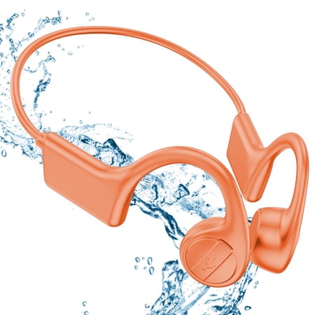 UPC: 0270204409729 | Ponyta Waterproof Bone Conduction Headphones  IPX6 Waterproof Swimming Headphones Wireless Bluetooth 5.0 Open-Ear Headphones with Mic for Swimming Skiing Cycling Driving Gym Workout  Orange