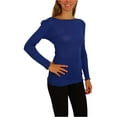 thumbnail image 2 of Free People Womens Eyes Wide Open Basic T-Shirt, Blue, Large, 2 of 5