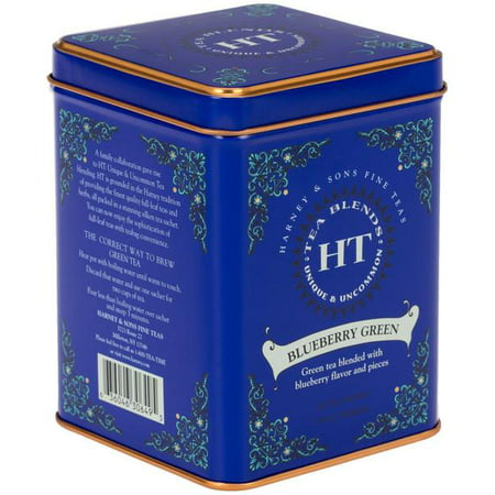 Harney & Sons, Blueberry Green, Green Tea Blended with Blueberry Flavor and Pieces, 20