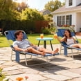 thumbnail image 2 of Outsunny Tanning Chair with Face Hole, 5-Level Folding Lounge Chair, Grey, 2 of 10