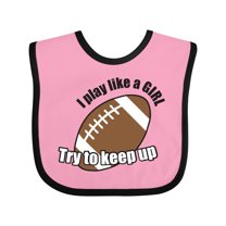 Inktastic Football - Like a girl Girls Baby Bib