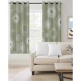 thumbnail image 2 of Geometric Blackout Curtains, Light Blocking Print Window Curtains, Abstract Sage Green White Boho Circle Dot Thermal Insulated Window Drapes for Living Room Kitchen Cafe 2 Panels, 55"W x 39"L, 2 of 9