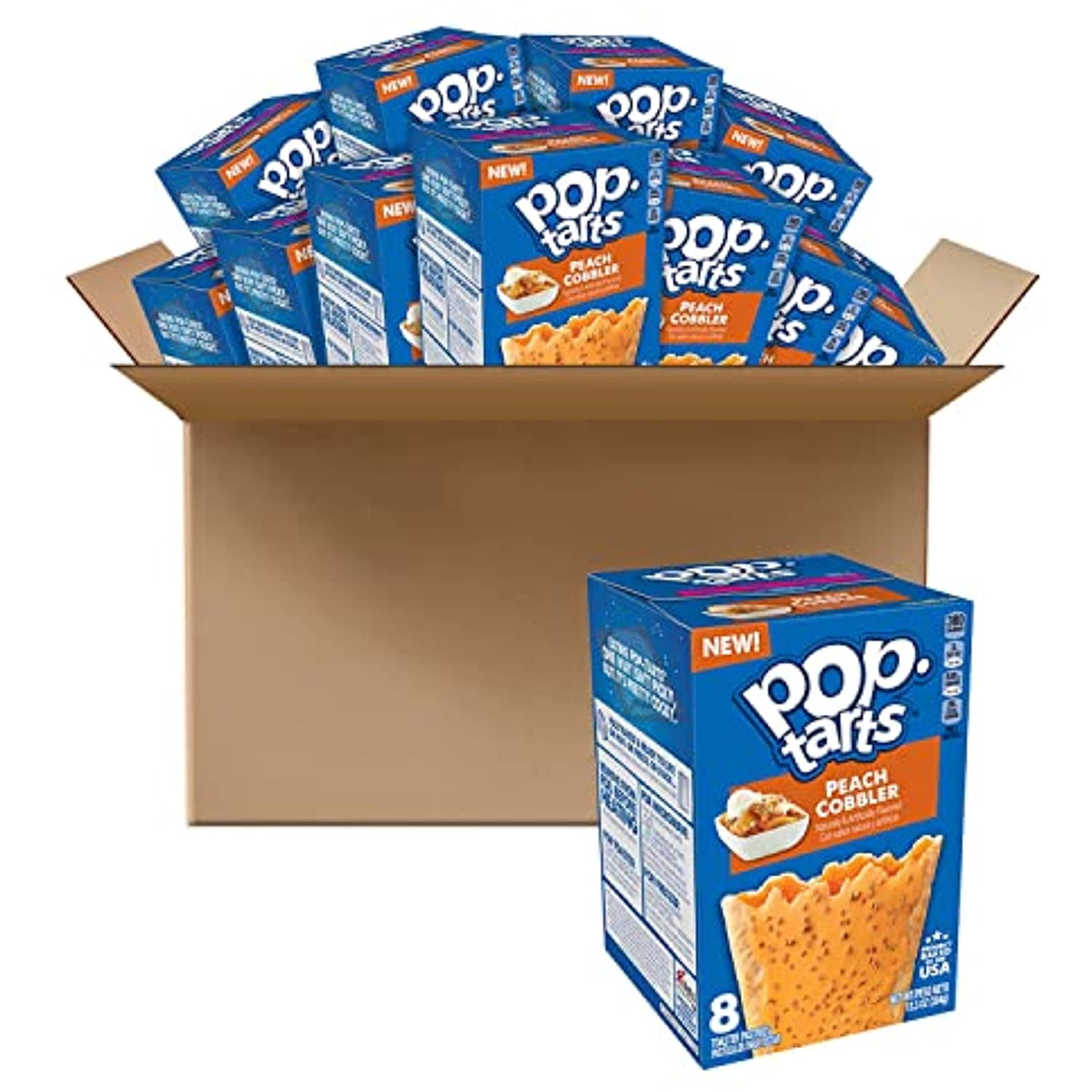 PopTarts Breakfast Toaster Pastries, Frosted Peach Cobbler, Bakery