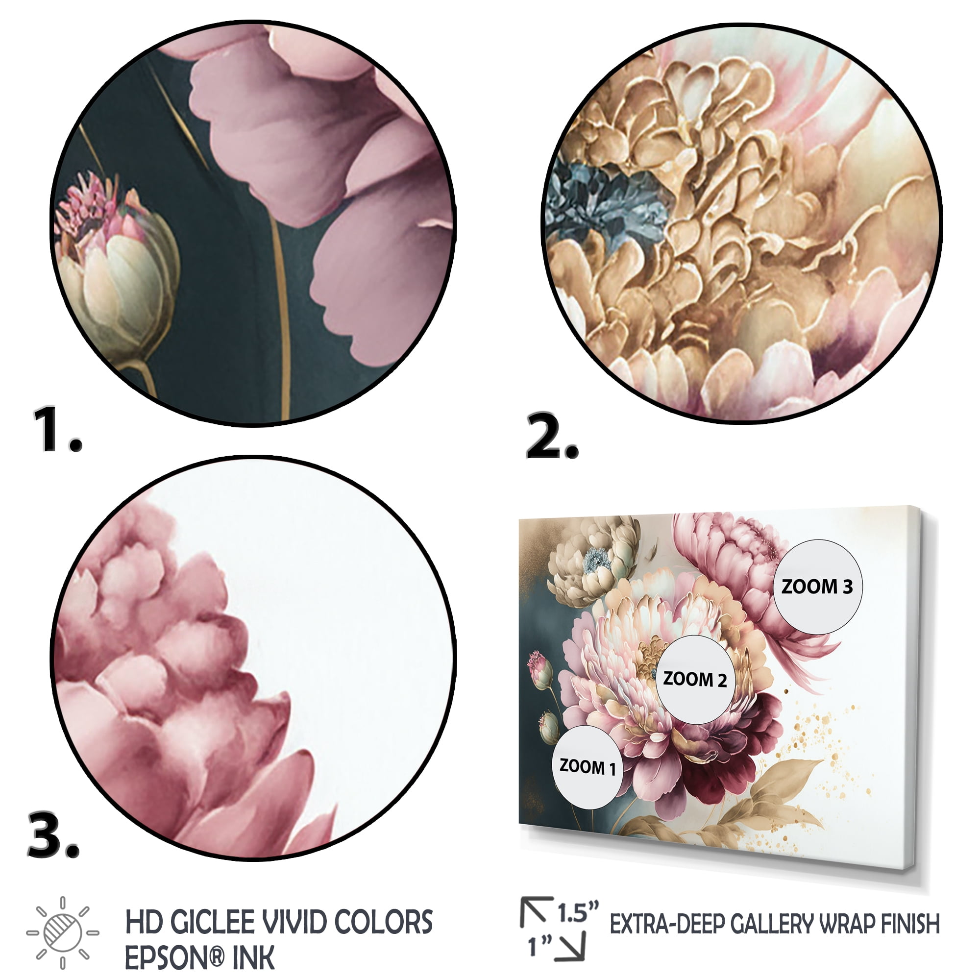 Designart Pink And Gold Zinnia Flowers I Canvas Wall Art