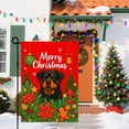thumbnail image 3 of Christmas Dog Garden Flag 12x18 Inch Double Sided Winter Rottweiler with Poinsettia Gingerbread Ornaments Snowflakes for Outdoor Yard Lawn Porch Patio Welcome Decor, 3 of 6