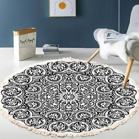 

CLEARANCE SALES!!Christmas Carpet Round Area Rugs Soft Floor Carpet for Living Room Bedroom Boho Tassels Rug