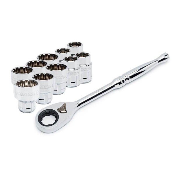 Husky Socket Wrench Starter Set 11 pc 3/8" Drive Universal PassThru