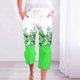 thumbnail image 3 of Pantalones Casuales de Mujer de Impresión Floral Cintura Elástica Suelta, Pantalones de Pierna Ancha Recta con Bolsillos, 3 of 5