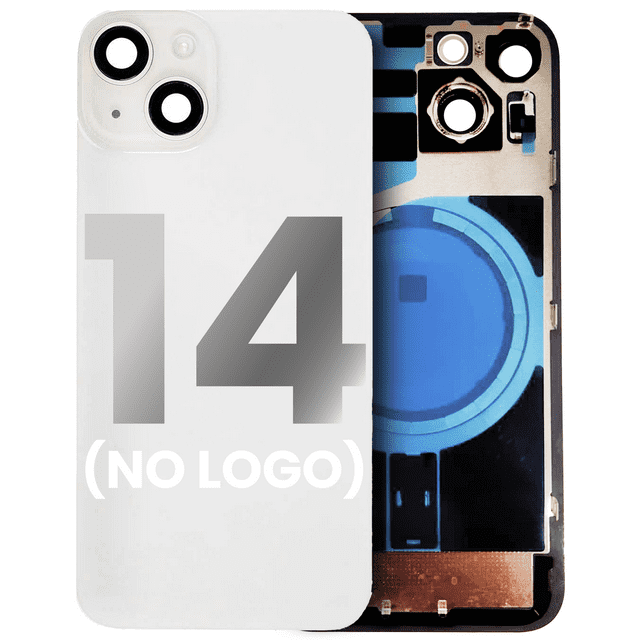 Replacement Back Glass With Steel Plate With MagSafe Magnet Installed For iPhone 14 (Starlight)(No Logo)