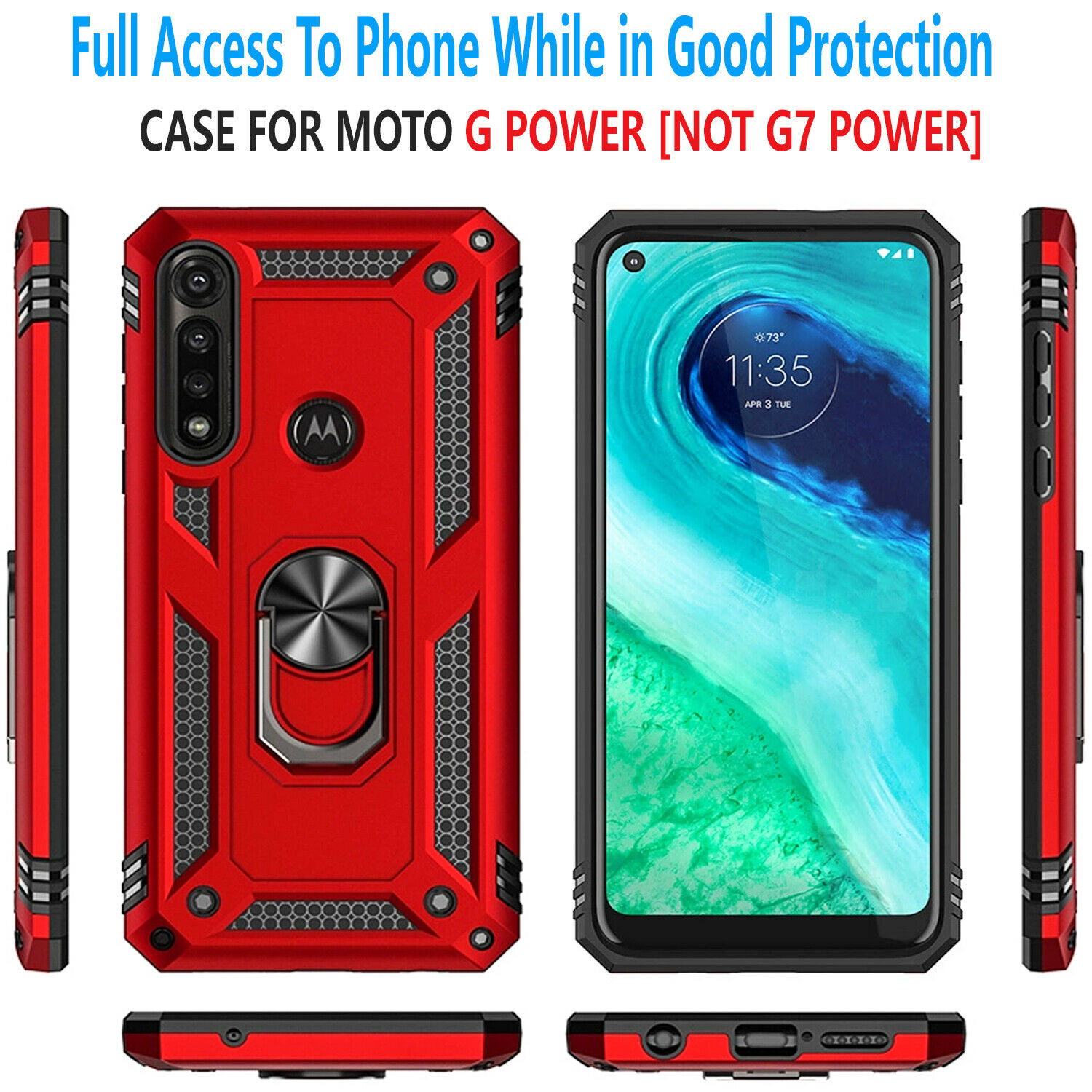 Motorola Moto G Power Case, With [Tempered Glass Screen Protector