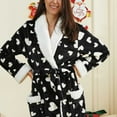 thumbnail image 5 of Women Robes Clearance Sherpa Long Bathrobes Plush Fuzzy Long Robes Cozy Spa Women's Robes Black XXL, 5 of 5