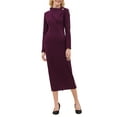thumbnail image 1 of INSPIRE CHIC Vestido Lápiz Elegante para Mujeres con Solapa, Cuello en V, Manga Larga, Tendencia 2025, Vestidos de Trabajo hasta la Rodilla, S Púrpura, 1 of 5