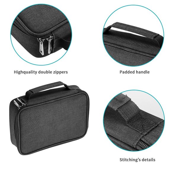 Number-one Large Capacity Pencil Case, 72 Slots Colored Pencil Pouch Bag Portable Pencil Holder Stationery Organizer with Compartments for Boys Girls and Office, Black