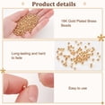 thumbnail image 4 of 600pcs Gold Beads 3mm Beads for Bracelet Making Seamless Smooth Beads Long-Lasting Waist Beads Metal Brass Beads for Bikini Belly Chain Layered, 4 of 5