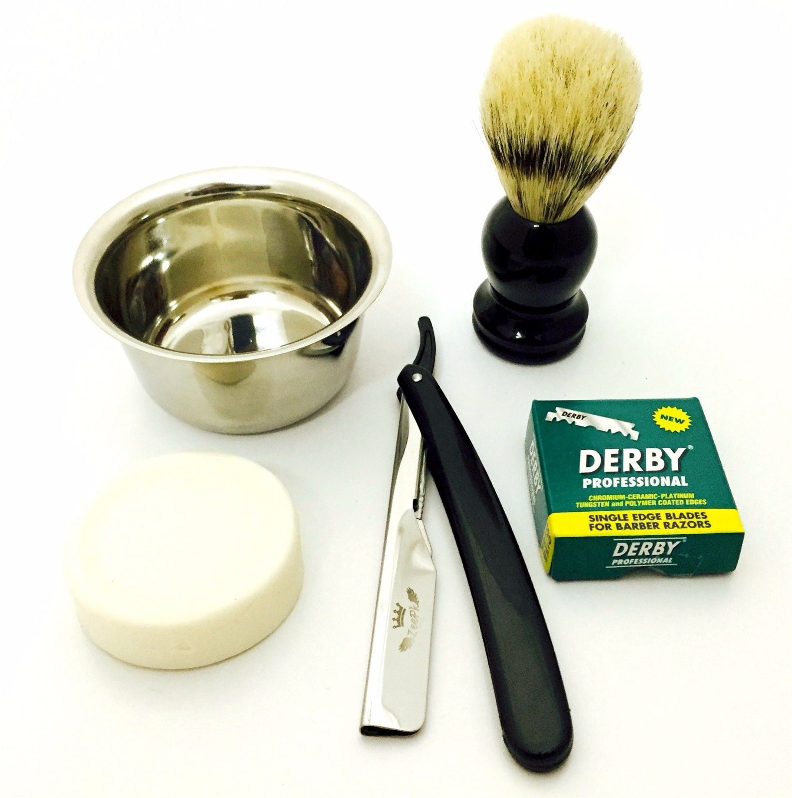 LUXURY Shaving Kit Cut Throat Shavette Straight Shaving Razor, 100